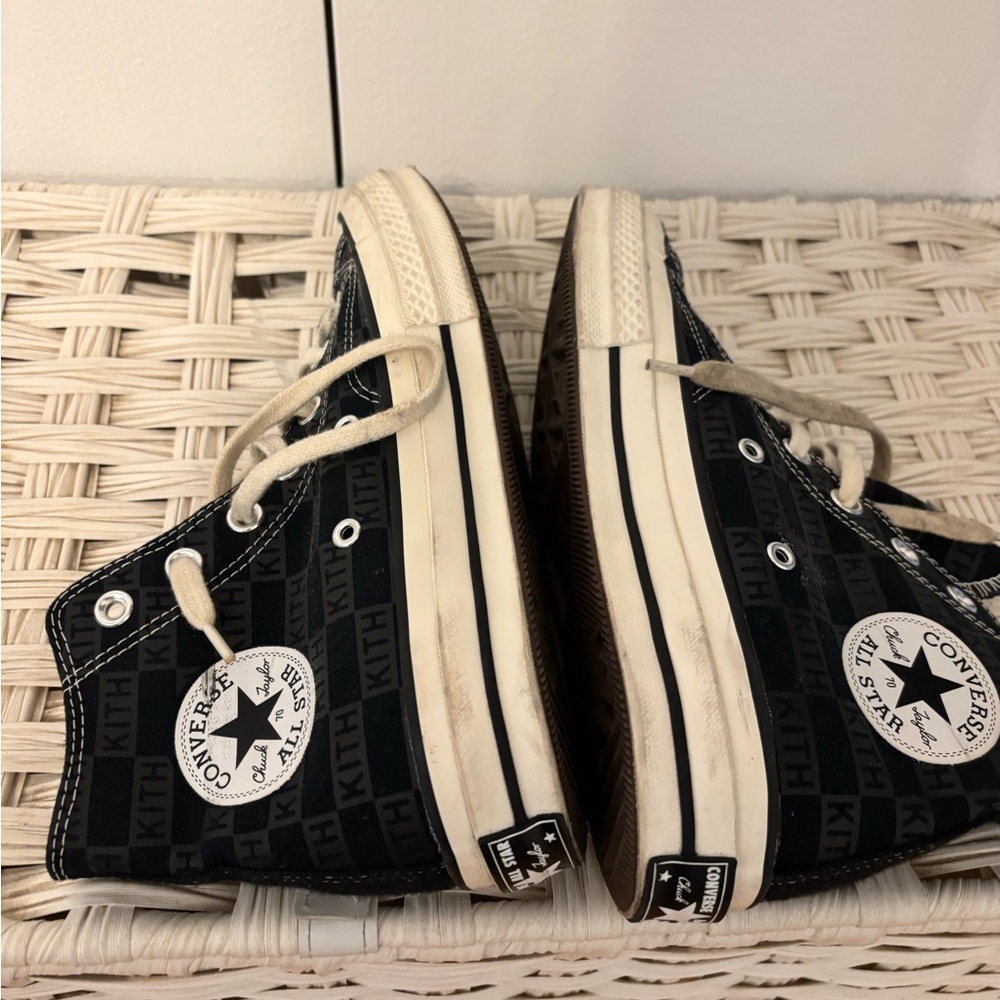 KITH x Converse Black Chuck Taylor High Top Sneakers - Ladies 8 - Picture 10 of 12